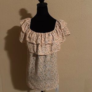 Hibluco Women's Casual Summer Off Shoulder Tops Ruffle Stylish Blouse